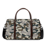Grey And Brown Camouflage Print Duffle Bag