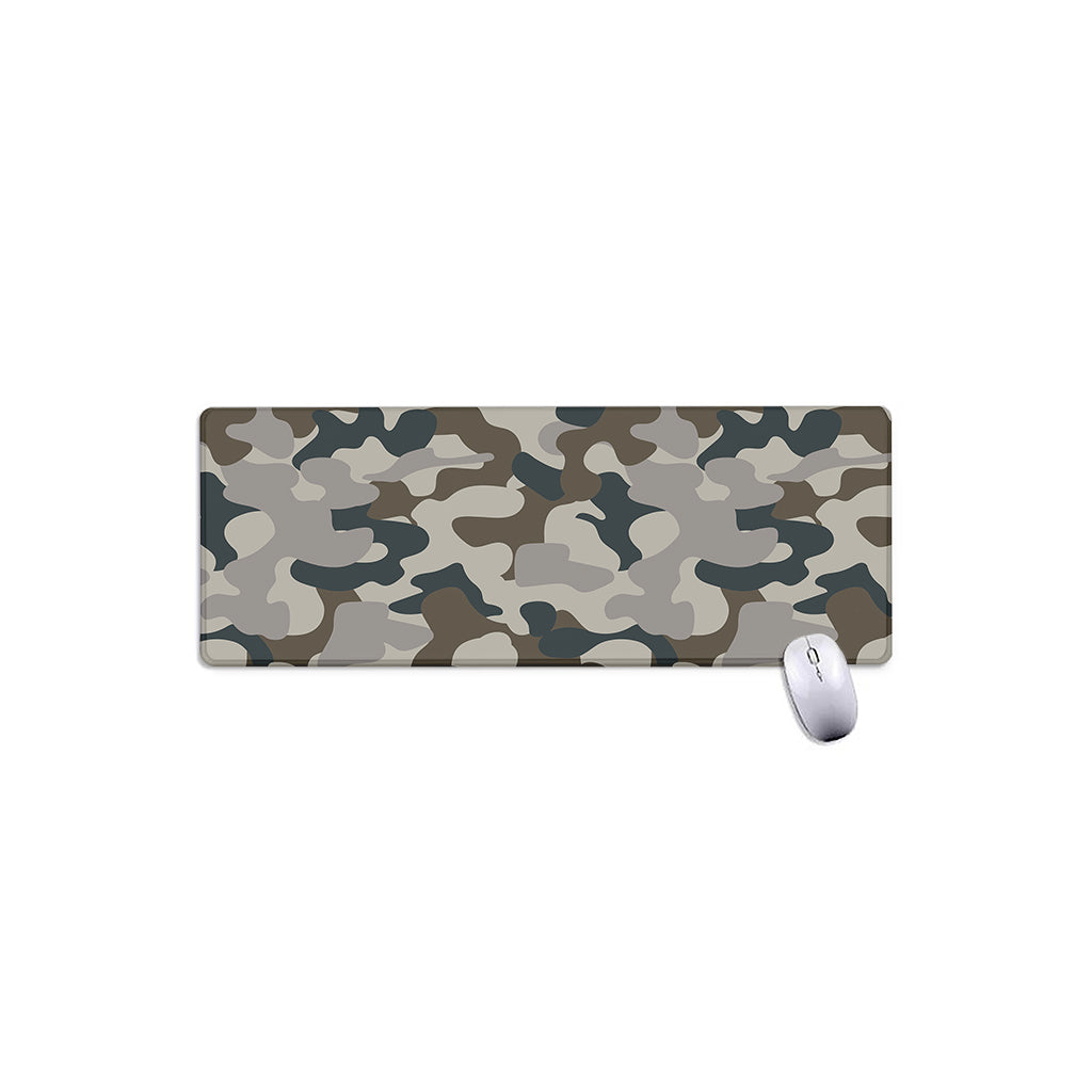Grey And Brown Camouflage Print Extended Mouse Pad