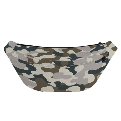 Grey And Brown Camouflage Print Fanny Pack