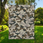 Grey And Brown Camouflage Print Garden Flag