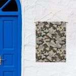 Grey And Brown Camouflage Print Garden Flag