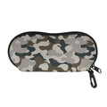 Grey And Brown Camouflage Print Glasses Case