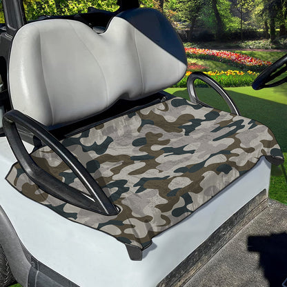 Grey And Brown Camouflage Print Golf Cart Seat Cover