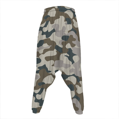 Grey And Brown Camouflage Print Hammer Pants