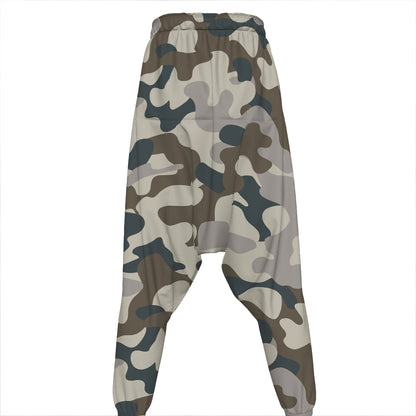 Grey And Brown Camouflage Print Hammer Pants