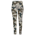 Grey And Brown Camouflage Print High-Waisted Pocket Leggings