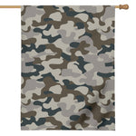 Grey And Brown Camouflage Print House Flag