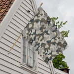 Grey And Brown Camouflage Print House Flag