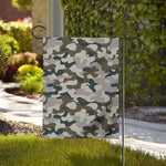Grey And Brown Camouflage Print House Flag