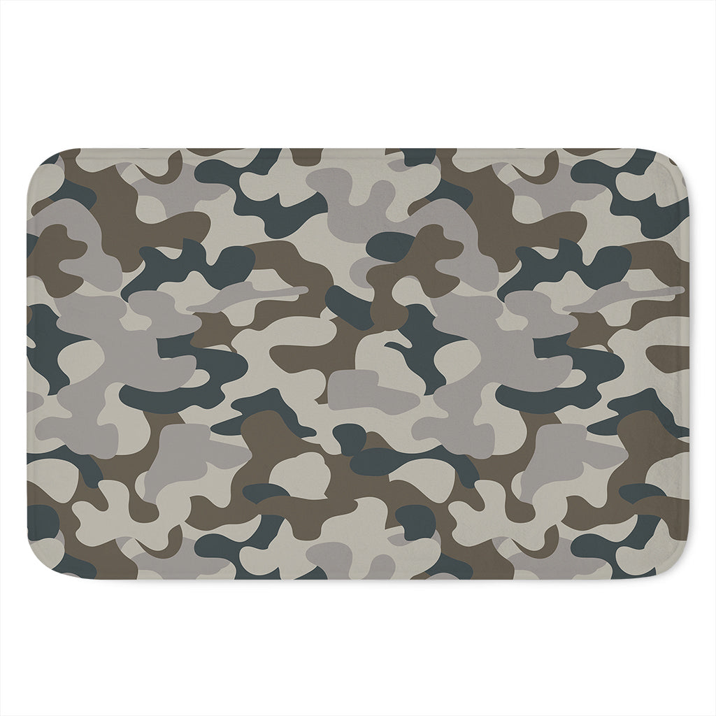 Grey And Brown Camouflage Print Indoor Door Mat
