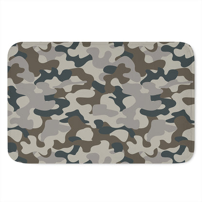 Grey And Brown Camouflage Print Indoor Door Mat