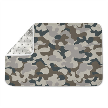 Grey And Brown Camouflage Print Indoor Door Mat