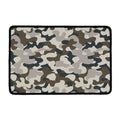 Grey And Brown Camouflage Print Kitchen Mat