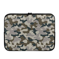 Grey And Brown Camouflage Print Laptop Sleeve