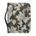 Grey And Brown Camouflage Print Leather Bible Cover