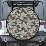 Grey And Brown Camouflage Print Leather Spare Tire Cover