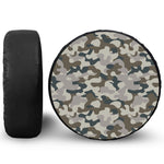 Grey And Brown Camouflage Print Leather Spare Tire Cover