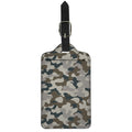 Grey And Brown Camouflage Print Luggage Tag