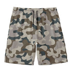 Grey And Brown Camouflage Print Men's Swim Trunks