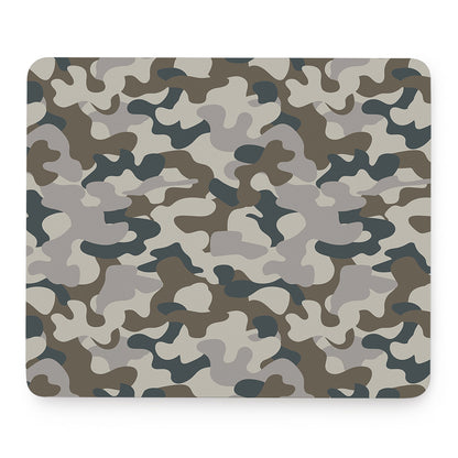 Grey And Brown Camouflage Print Mouse Pad