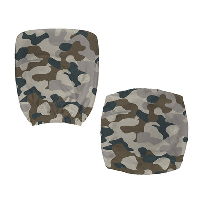 Grey And Brown Camouflage Print Office Chair Cover