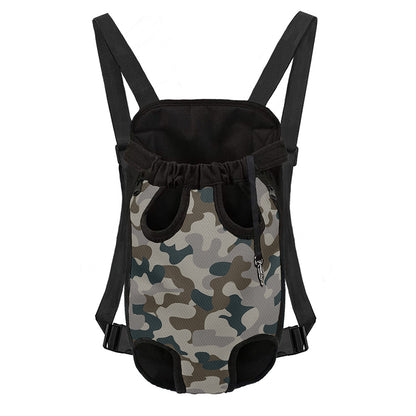 Grey And Brown Camouflage Print Pet Carrier Backpack