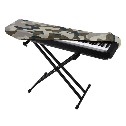 Grey And Brown Camouflage Print Piano Keyboard Cover
