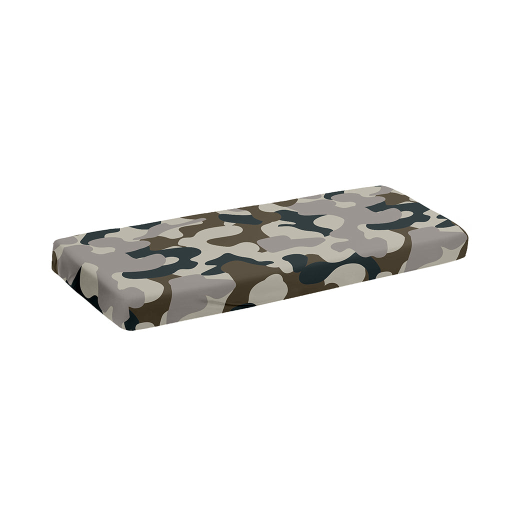 Grey And Brown Camouflage Print Piano Keyboard Cover