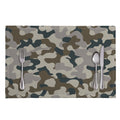 Grey And Brown Camouflage Print Placemat