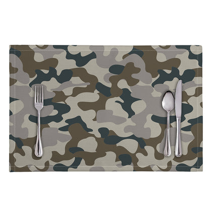 Grey And Brown Camouflage Print Placemat