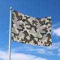 Grey And Brown Camouflage Print Polyester Flag