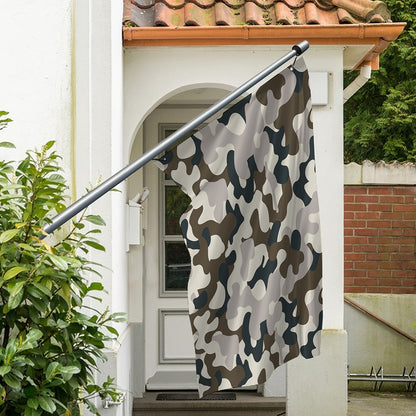 Grey And Brown Camouflage Print Polyester Flag