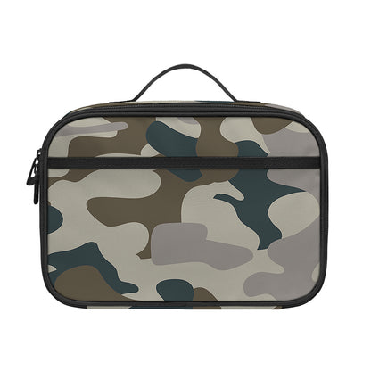 Grey And Brown Camouflage Print Portable Lunch Bag