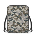 Grey And Brown Camouflage Print Rectangular Crossbody Bag