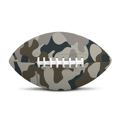 Grey And Brown Camouflage Print Rugby Ball