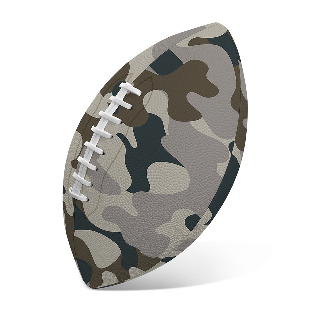 Grey And Brown Camouflage Print Rugby Ball