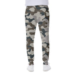 Grey And Brown Camouflage Print Scuba Joggers