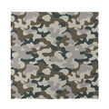 Grey And Brown Camouflage Print Silk Bandana
