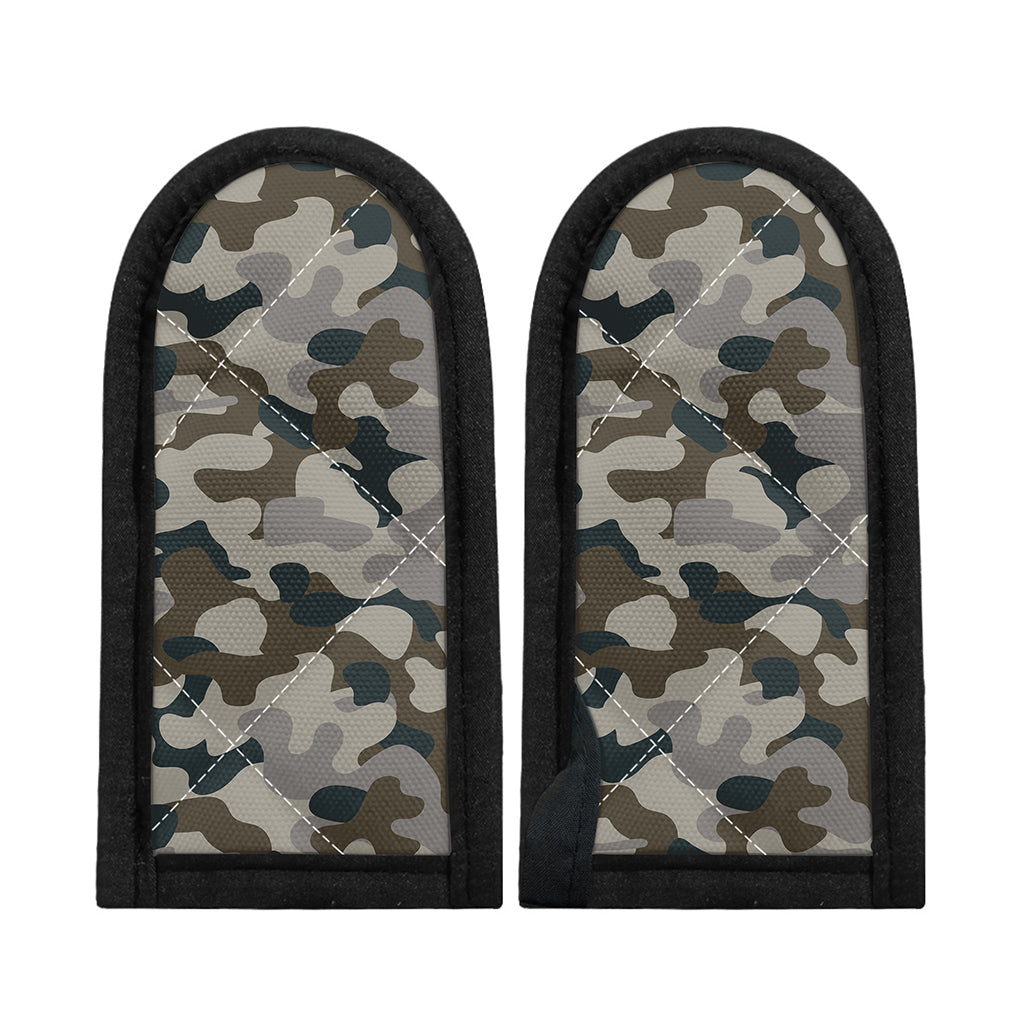 Grey And Brown Camouflage Print Skillet Handle Cover