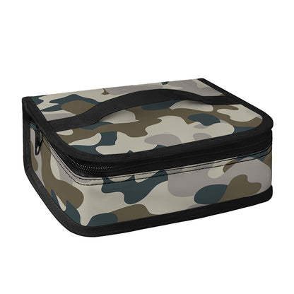 Grey And Brown Camouflage Print Small Lunch Bag