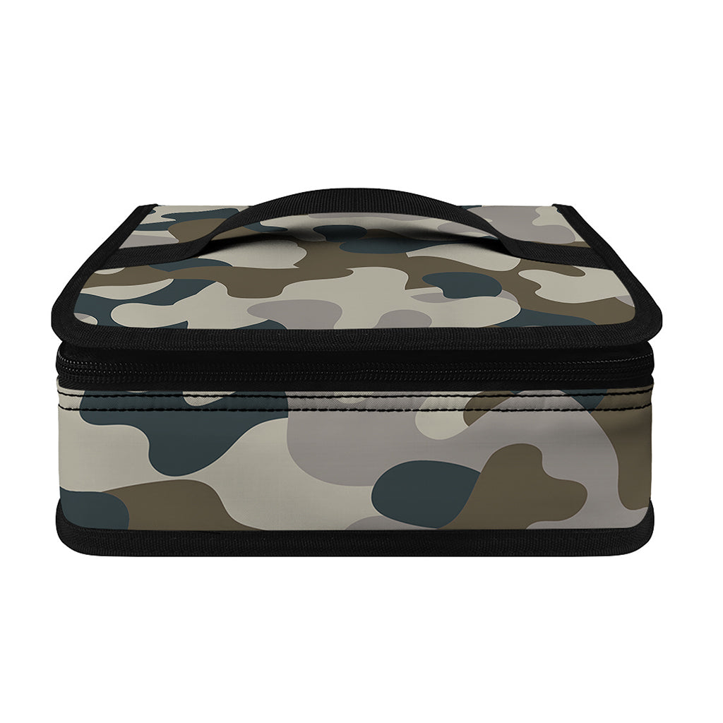 Grey And Brown Camouflage Print Small Lunch Bag