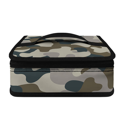 Grey And Brown Camouflage Print Small Lunch Bag