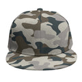 Grey And Brown Camouflage Print Snapback Cap
