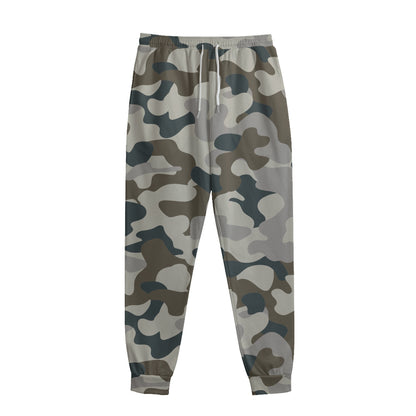 Grey And Brown Camouflage Print Sweatpants