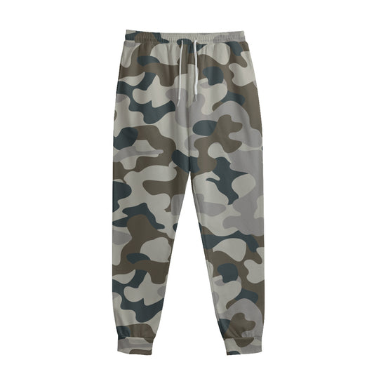 Grey And Brown Camouflage Print Sweatpants
