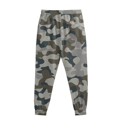 Grey And Brown Camouflage Print Sweatpants