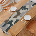 Grey And Brown Camouflage Print Table Runner