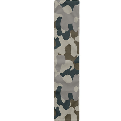 Grey And Brown Camouflage Print Table Runner
