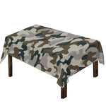 Grey And Brown Camouflage Print Tablecloth