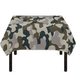 Grey And Brown Camouflage Print Tablecloth